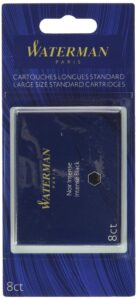 waterman fountain pen cartridges, black, 8-pack (52021w)