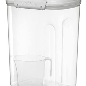 Sistema Flour and Sugar Storage Containers for Pantry with Lids and Measuring Cup, Dishwasher Safe, 13.7-Cup, White