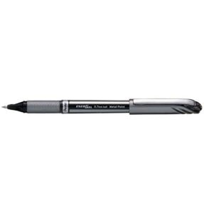pentel energel nv liquid gel pen, .7mm, gray barrel, black ink (bl27a)