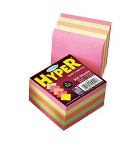 pacon memo cube, assorted 5 bright colors, 3-1/2" x 3-1/2", 500 sheets