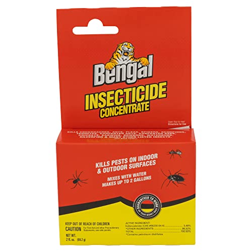 Bengal Insecticide Concentrate, Indoor and Outdoor Insect Killer, Makes 2 Gallons, 2 Oz. Liquid Concentrate