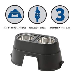 OurPets Comfort Diner Elevated Dog Food Dish (Bowls Available in 4 inches, 8 inches and 12 inches for Large , Medium and Small Dogs), Black, 12-inch