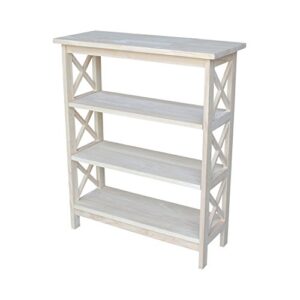 international concepts 3-tier x-sided bookcase, unfinished