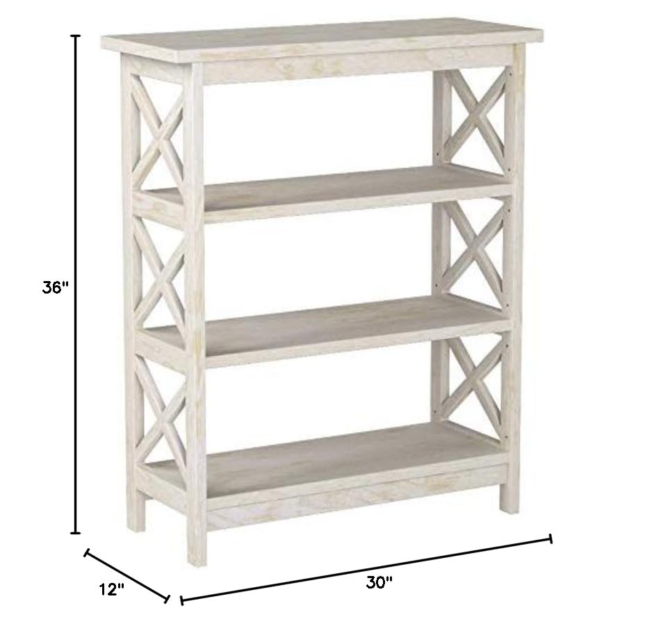 International Concepts 3-Tier X-Sided Bookcase, Unfinished