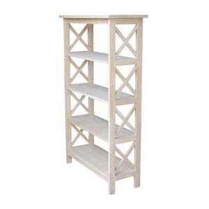 international concepts 4-tier x-sided bookcase, unfinished