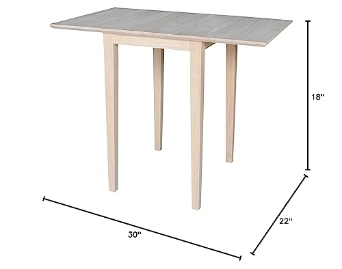 International Concepts Small Drop-leaf Table, Unfinished