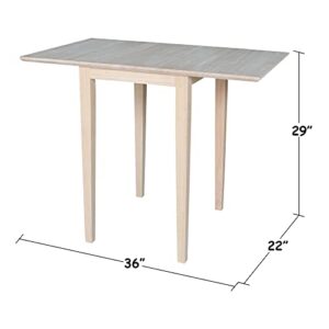 International Concepts Small Drop-leaf Table, Unfinished