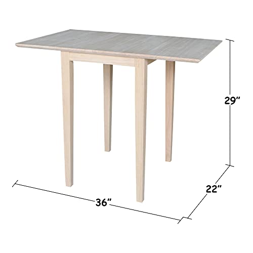 International Concepts Small Drop-leaf Table, Unfinished