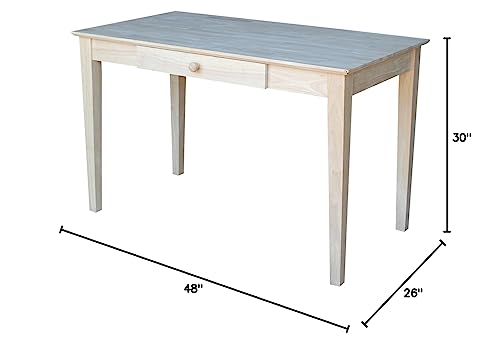 International Concepts Basic Desk with Drawer, Unfinished