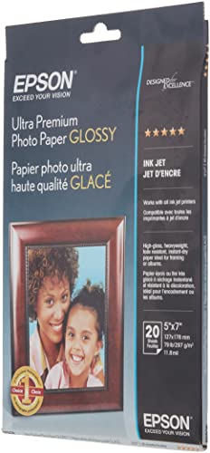 Epson Ultra Premium Photo Paper GLOSSY (5x7 Inches, 20 Sheets) (S041945)