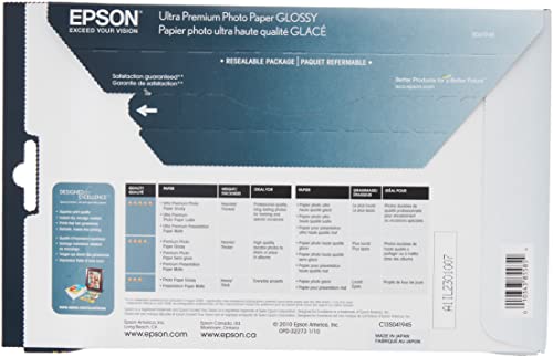 Epson Ultra Premium Photo Paper GLOSSY (5x7 Inches, 20 Sheets) (S041945)