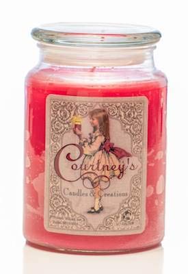 Courtney's Candles Strawberry Vanilla Maximum Scented 26oz Large Jar Candle