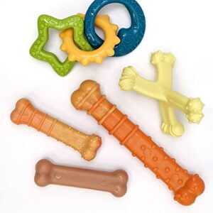 Nylabone Puppy Power Rings Chew Toy - Tough and Durable Puppy Chew Toy for Teething - Puppy Supplies - Bacon Flavor, Small (1 Count)