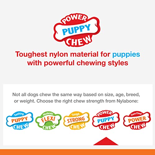 Nylabone Puppy Power Rings Chew Toy - Tough and Durable Puppy Chew Toy for Teething - Puppy Supplies - Bacon Flavor, Small (1 Count)