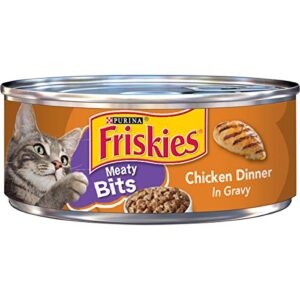 purina friskies gravy wet cat food, meaty bits chicken dinner - (24) 5.5 oz. cans