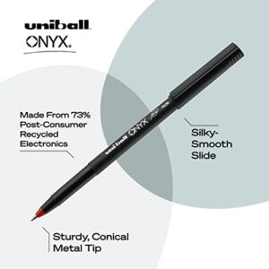 uni-ball Onyx Stick Fine Point Roller Ball Pens, 12 Red Ink Pens(60144)