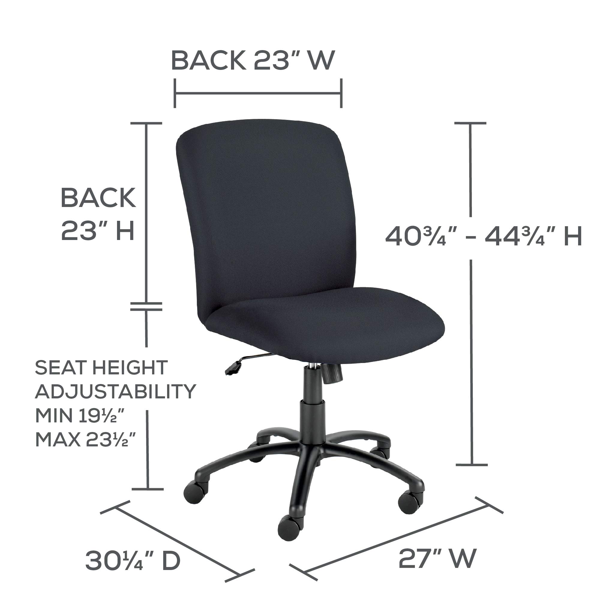 Safco 3490Bl Uber Series Big & Tall Swivel/Tilt High Back Chair Black