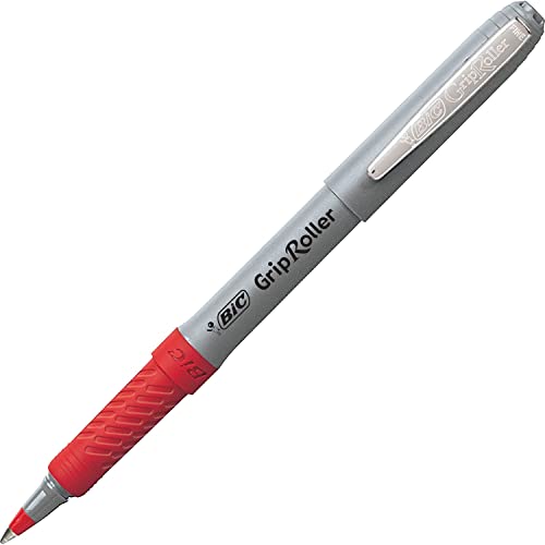 BIC Gre11rd Rollerball Pen, Fine Point, 0.7Mm, Red Ink