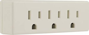 ge 3-outlet extender wall tap, grounded adapter plug, indoor rated, 3-prong, perfect for travel, ul listed, light almond, 54195