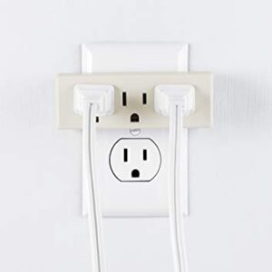 GE 3-Outlet Extender Wall Tap, Grounded Adapter Plug, Indoor Rated, 3-Prong, Perfect for Travel, UL Listed, Light Almond, 54195