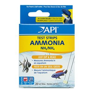 api ammonia test strips freshwater and saltwater aquarium water test strips 25-test box, model:33d