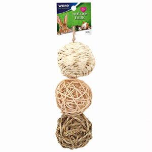 ware manufacturing small pet nature chew balls value pack with bell, pack of 3