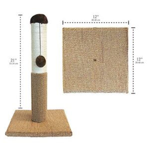 Four Paws Super Catnip Cat Scratching Post, Sisal and Carpet Scratching Post Brown 21 Inches Tall - Brown