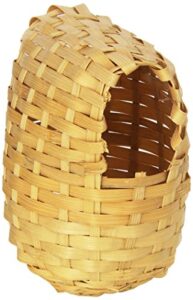 prevue pet products bpv1155 bamboo covered breeding nest hut for birds, large