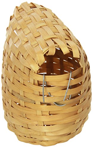 Prevue Pet Products BPV1155 Bamboo Covered Breeding Nest Hut for Birds, Large