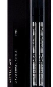Mont Blanc Fine Point Black Rollerball Refills (2 Pack) for Use with Montblanc Classique and Starwalker Rollerball pens