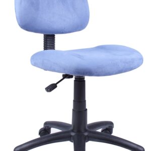 Boss Office Products Perfect Posture Delux Microfiber Task Chair without Arms in Blue, 250 lb.