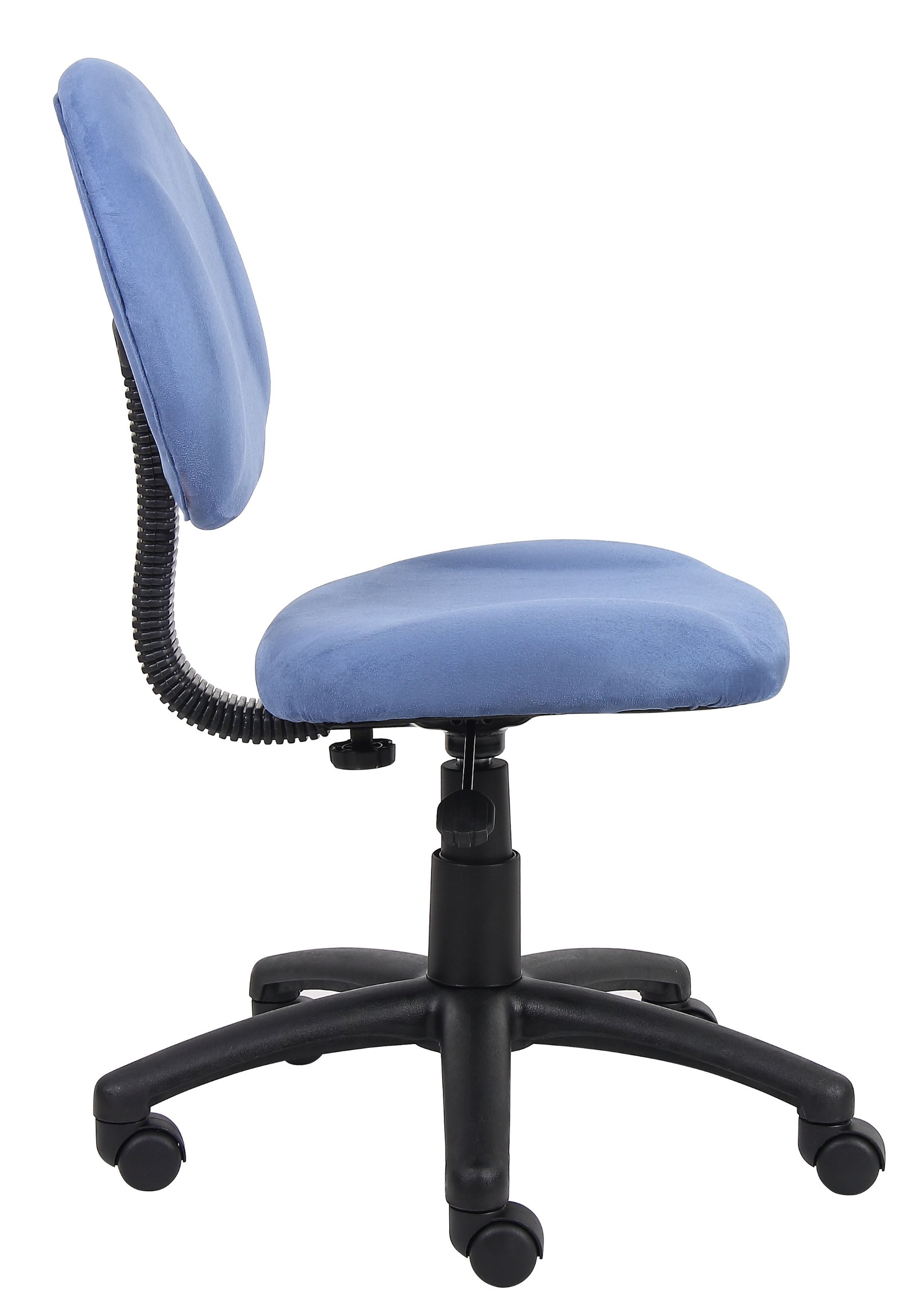 Boss Office Products Perfect Posture Delux Microfiber Task Chair without Arms in Blue, 250 lb.