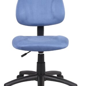 Boss Office Products Perfect Posture Delux Microfiber Task Chair without Arms in Blue, 250 lb.