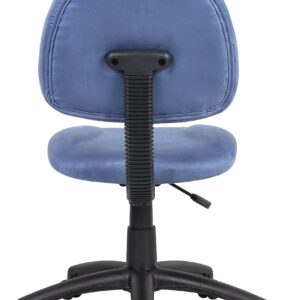 Boss Office Products Perfect Posture Delux Microfiber Task Chair without Arms in Blue, 250 lb.