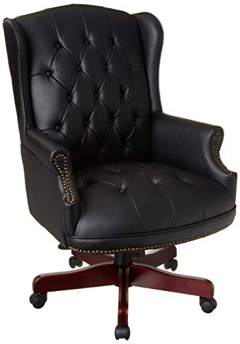 Boss Office Products Wingback Traditional Chair , Leather, in Black