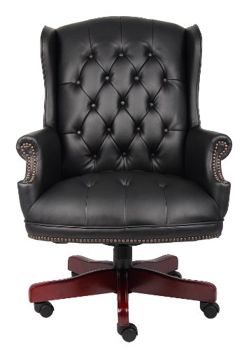 Boss Office Products Wingback Traditional Chair , Leather, in Black