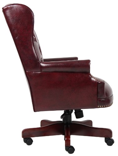 Boss Office Products Wingback Traditional Chair Vinyl in Burgundy