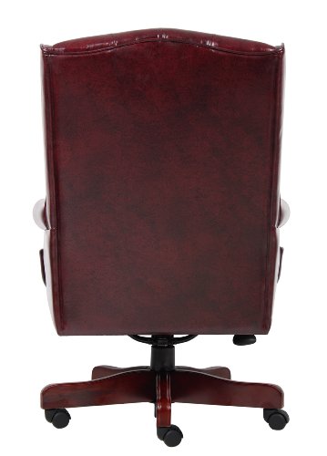 Boss Office Products Wingback Traditional Chair Vinyl in Burgundy