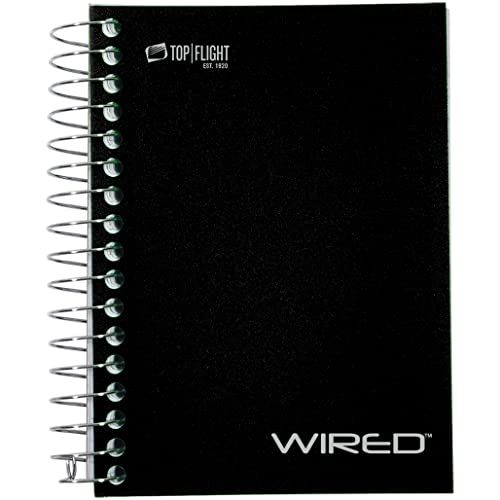 Top Flight Wired Chub Wirebound Notebook, 180 Sheets, College Rule, 5.5 x 4 Inches, 1 Notebook, Cover May Vary (43001)