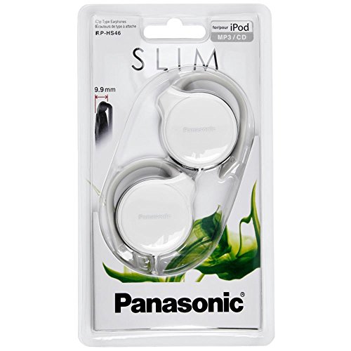 Panasonic RPHS46EW White Slim Headphones Clip Type Earphones RP-HS46