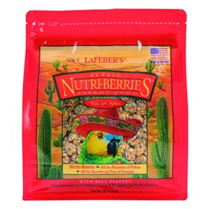 lafeber's el paso nutri-berries pet bird food, made with non-gmo and human-grade ingredients, for parrots, 3 lb