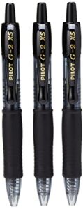 pilot g2 pixie 0.7mm mini gel ink retractable rollerball pen (pack of 12) - black