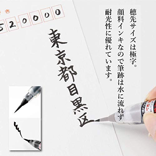 Pentel XFP5F Brush Pen, Pentel Brush, Ultra Fine, Black, 1.6 x 9.1 x 0.6 inches (40 x 230 x 15 mm)