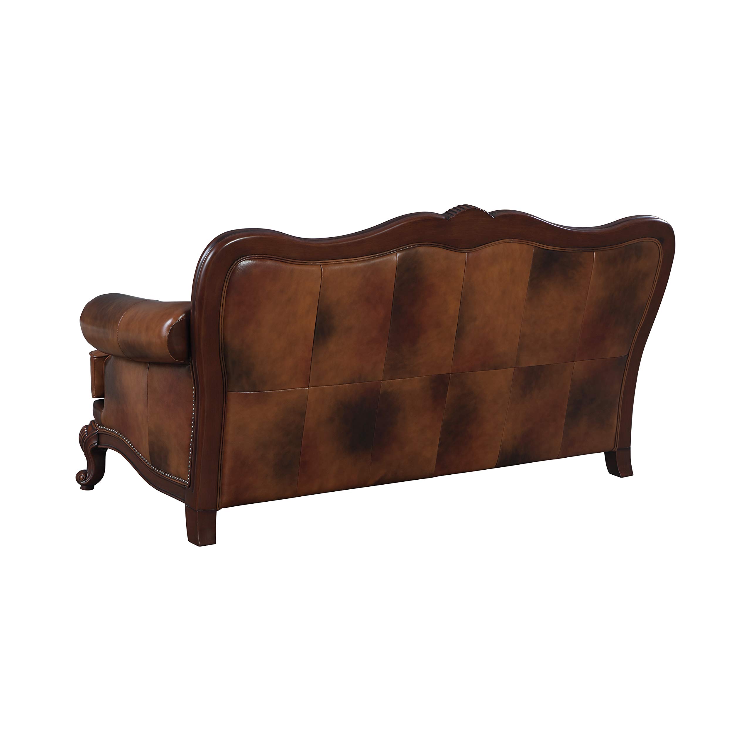 Coaster Home Furnishings Victoria Classic Rolled Arm Sofa Tri-tone Warm Brown, 36.5"L x 87"W x 36.25"H (500681)