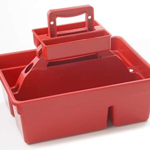 LITTLE GIANT Stable Storage Box and Stool DuraTote Stool and Tote Box with Carrying Handle (Red) (Item No. DTSSRED)