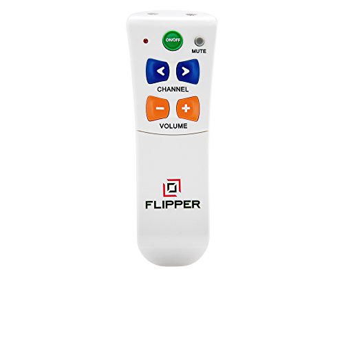 Flipper Big Button Universal TV Remote - Seniors, Elderly - Simple, Works TV & Cable - Favorite Channels - Learning - Supports IR Devices