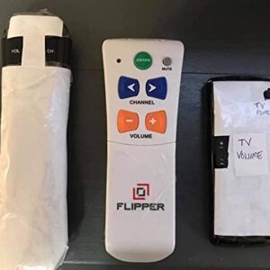 Flipper Big Button Universal TV Remote - Seniors, Elderly - Simple, Works TV & Cable - Favorite Channels - Learning - Supports IR Devices