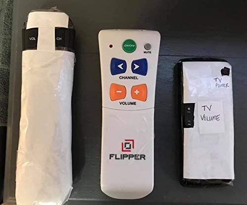 Flipper Big Button Universal TV Remote - Seniors, Elderly - Simple, Works TV & Cable - Favorite Channels - Learning - Supports IR Devices