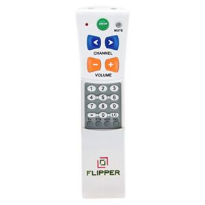 Flipper Big Button Universal TV Remote - Seniors, Elderly - Simple, Works TV & Cable - Favorite Channels - Learning - Supports IR Devices