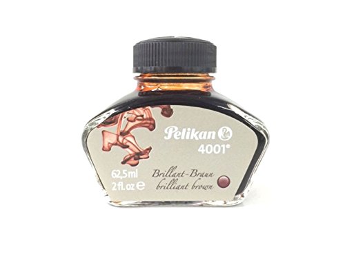 Pelikan 4001 Bottled Ink for Fountain Pens, Brilliant Brown, 62.5ml, 1 Each (329185)